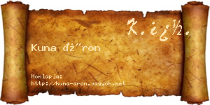 Kuna Áron névjegykártya