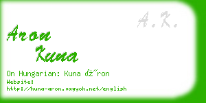 aron kuna business card